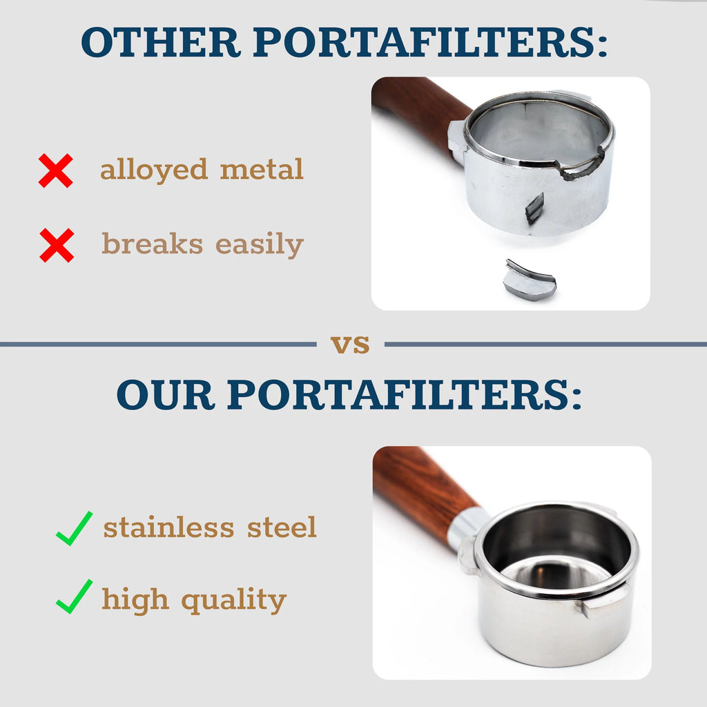 54mm Bottomless Portafilter Wood Handle 304 Stainless Steel G204722