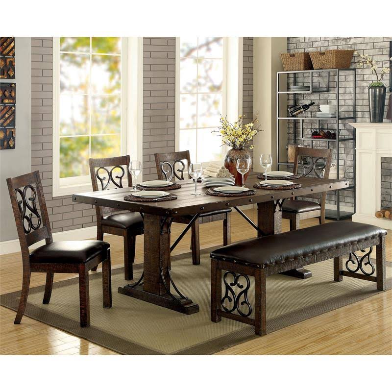 Faux Leather Dining Chair in Walnut (Set of 2) F23494