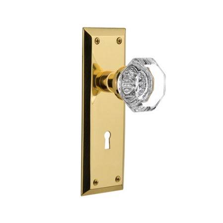 Polished Brass Door Knob with Plate J3544