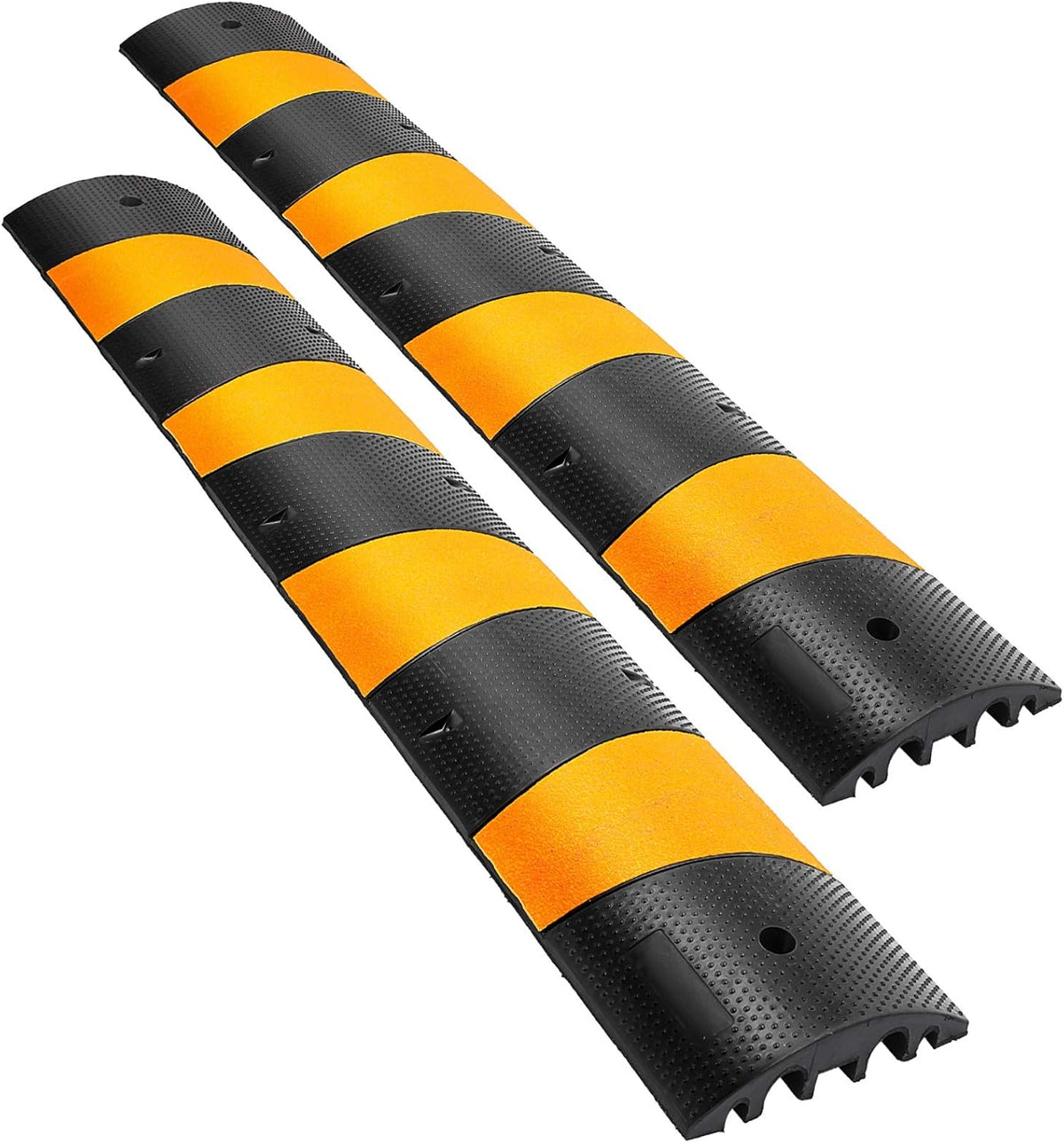 6 Ft Heavy Duty 2-Channel Rubber Cable Protector Ramp U1304