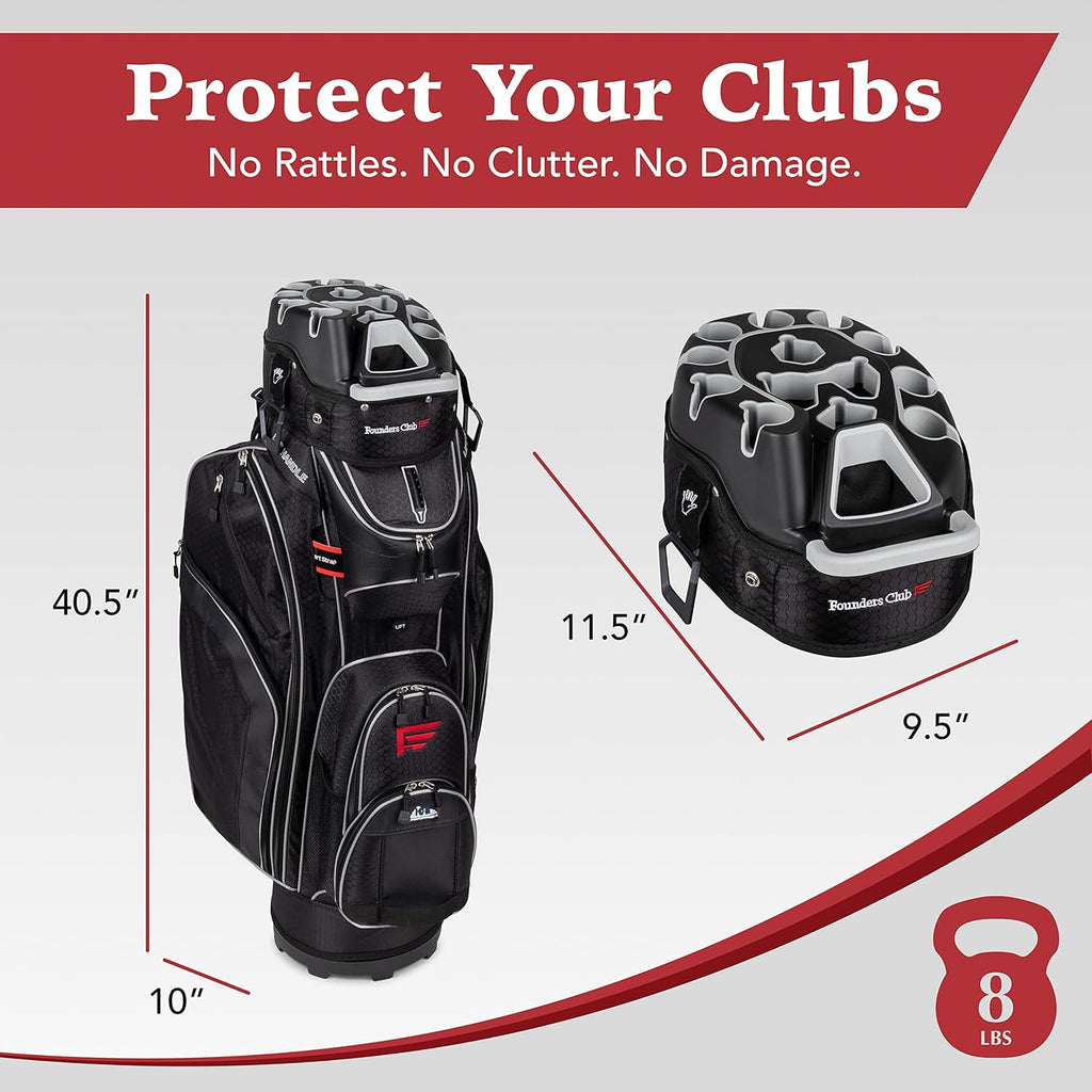 14 Way Cart Bag with Organizer Divider Top (Black Red) B924216