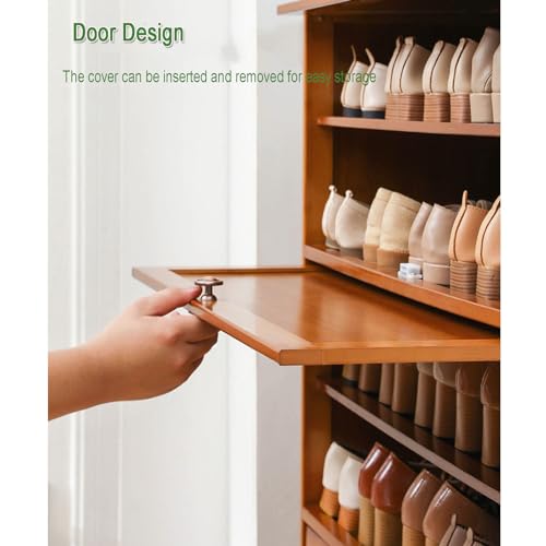 Bamboo Shoe Storage Cabinet with Flip Door R821408