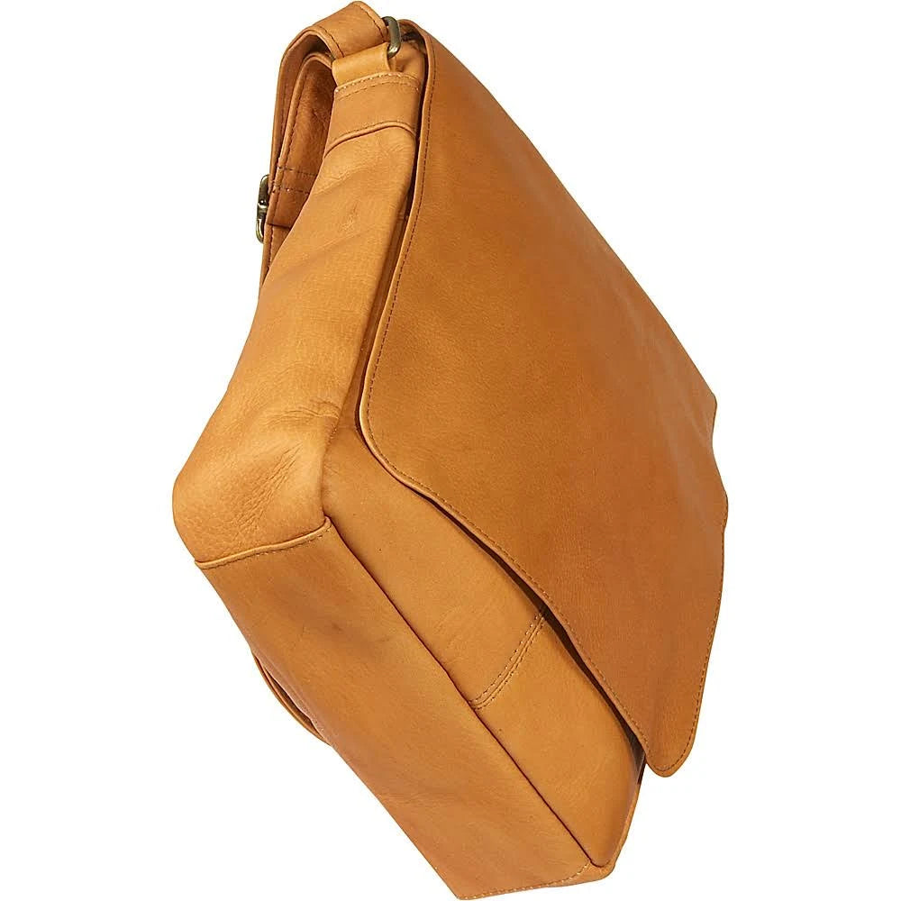 Tan Leather Over-Shoulder Flap Bag T585897