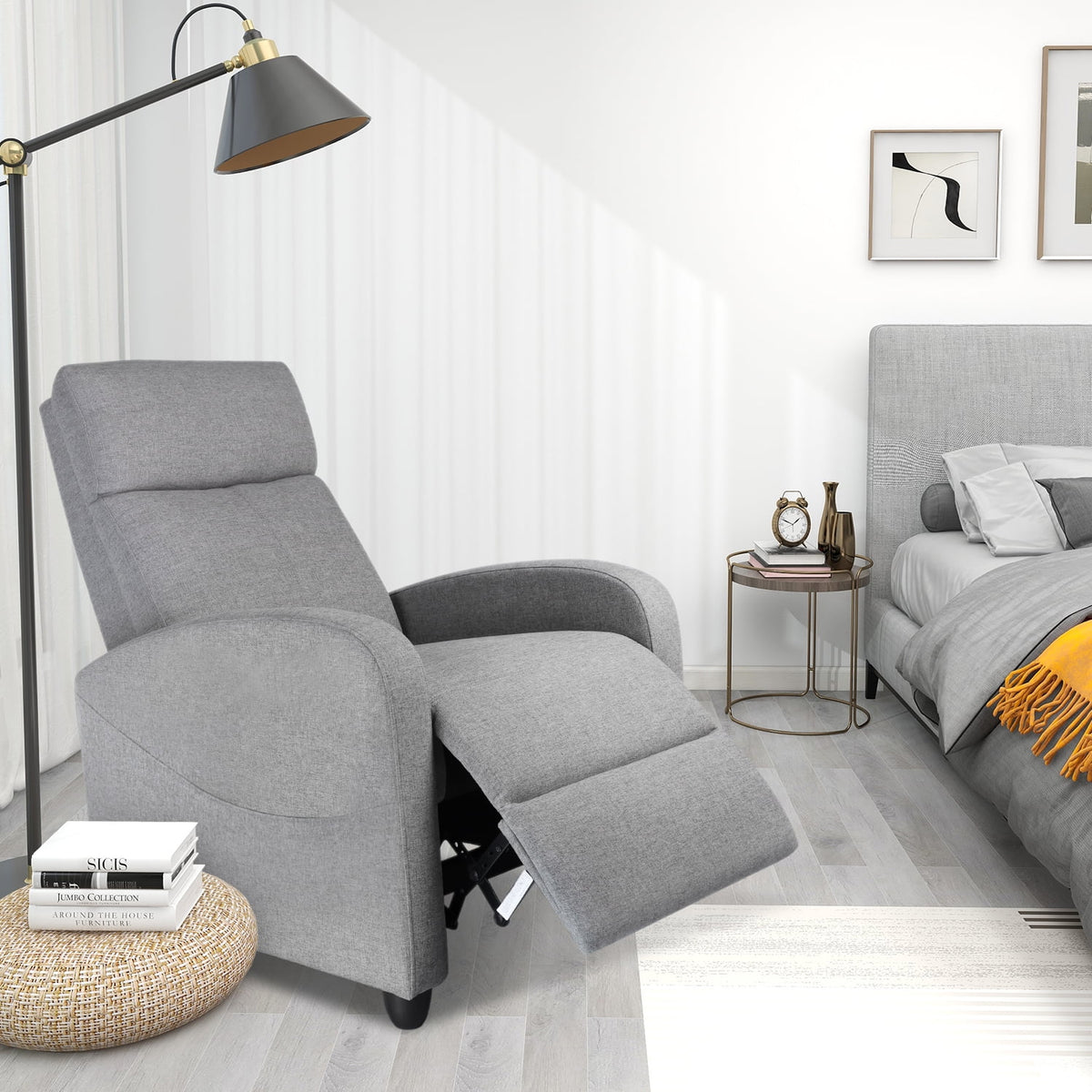 PU Leather Recliner Chair with Lumbar Support M8098
