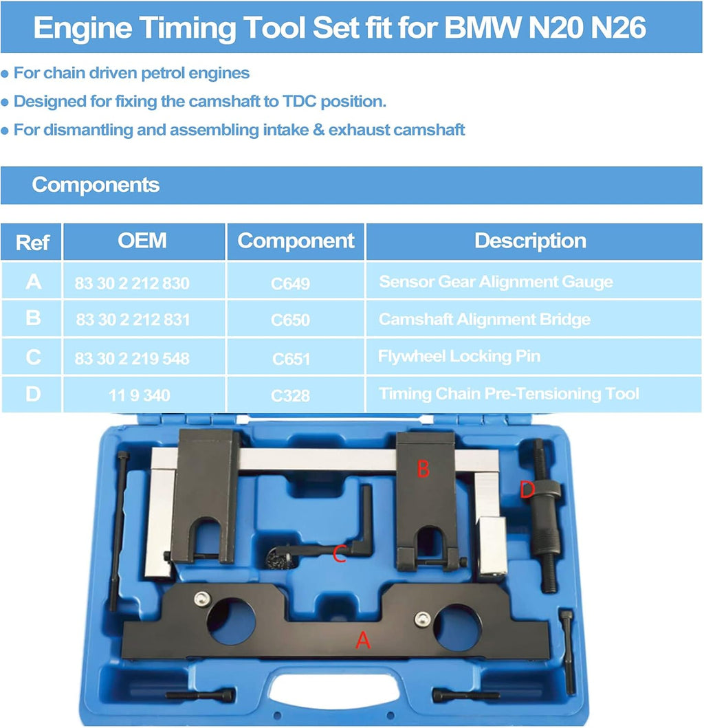 Vanos Camshaft Engine Locking Alignment Timing Tool Set Pack of 2 H68014