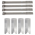 4-Pack Stainless Steel BBQ Gas Grill Tube Burner & Heat Shield Plate Replacement Parts J878