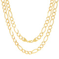 14k Yellow Gold Solid Figaro Chain Link Necklace 18" - 30" N3821