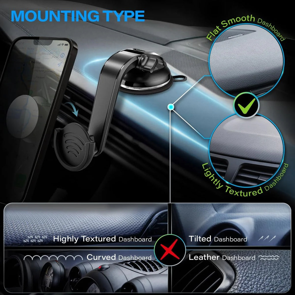 Suction Cup Phone Holder with 360 Rotation - Black Z9612
