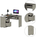 L-Shaped Desk with Open Shelving 2 Drawers Black C557
