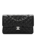 Quilted Small Double Flap Black O961009