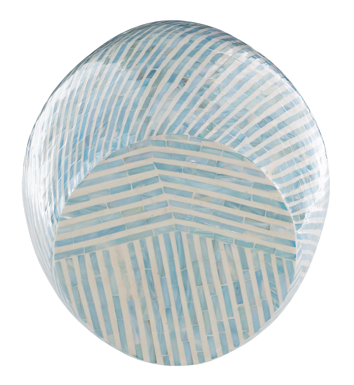 Blue White Capiz Shell Accent Table K345835