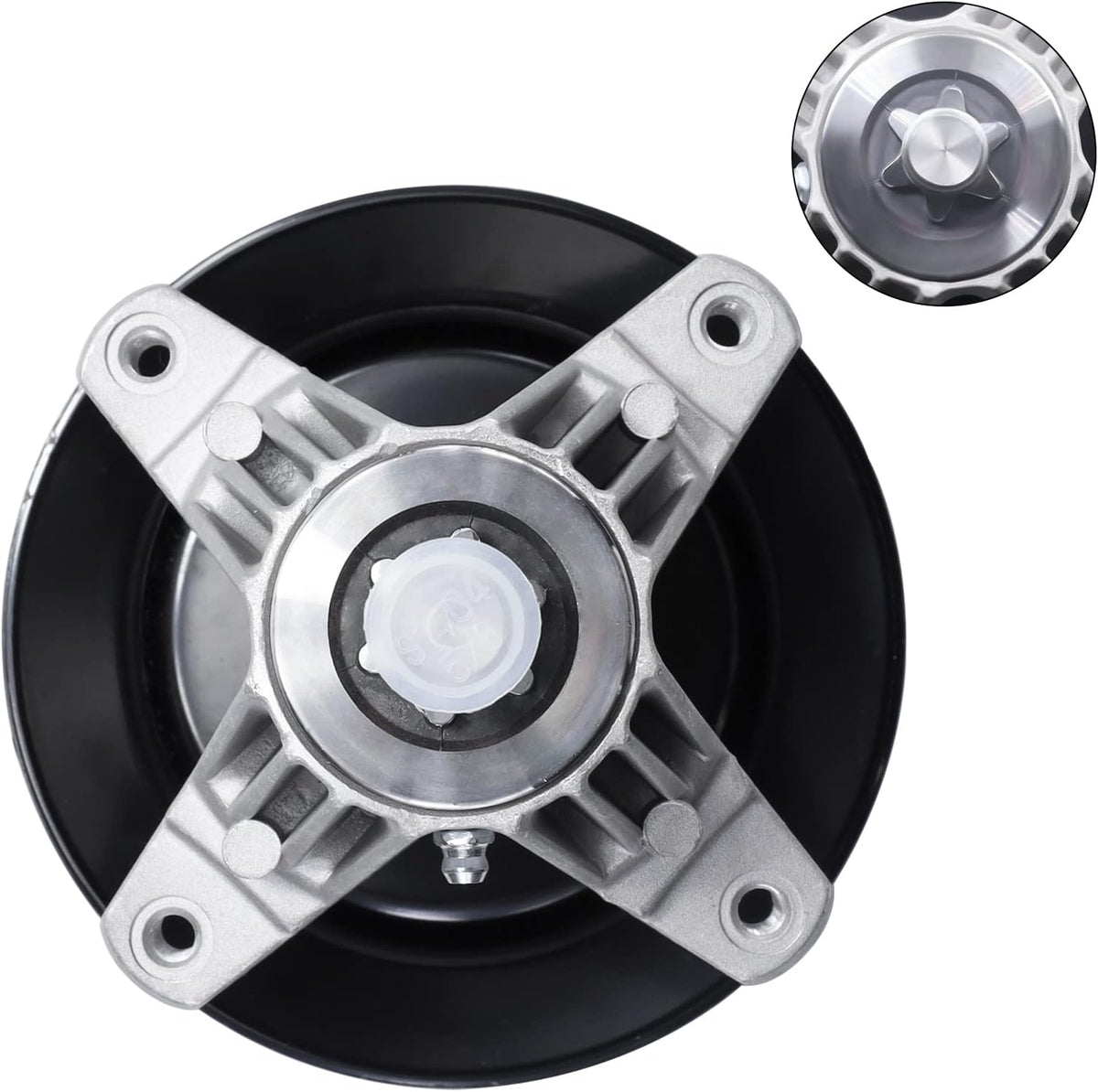 Spindle Assembly with Pulley Tapped Bolt and Zerk Fitting Pack of 2 B64301