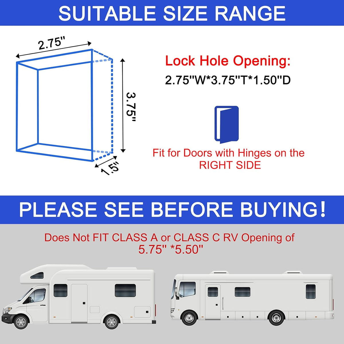 Waterproof Metal RV Keyless Entry Door Lock with Backlit Keypad C53774