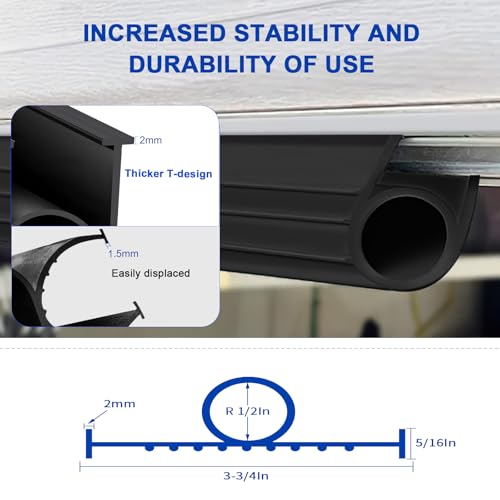 Black 16 Ft Rubber Garage Door Seal Kit O960915