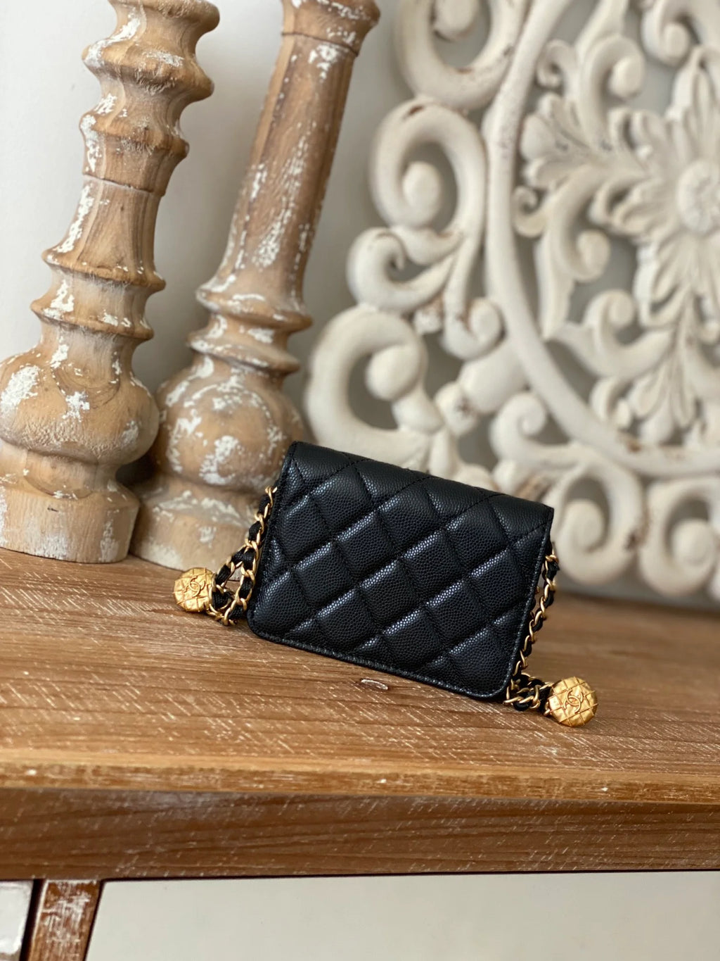 Black Clutch With Chain P9460