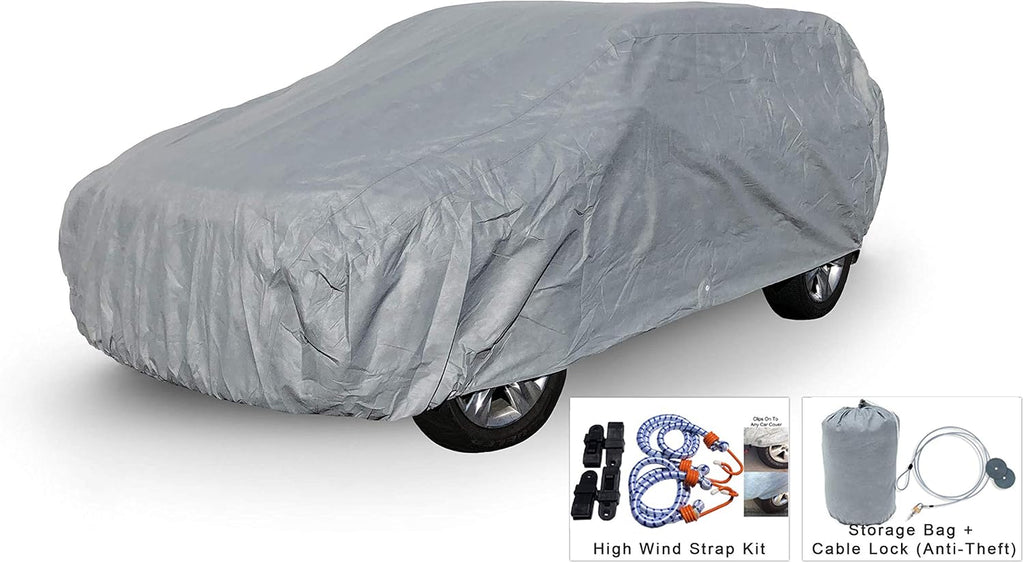 Weatherproof SUV Cover with Cable Lock, Bag & Wind Straps I24344