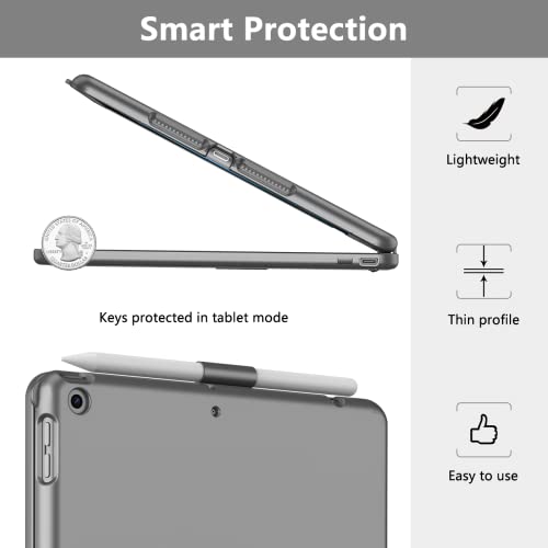 Rose Gold Keyboard Case for iPad 10.2 9th/8th/7th Gen with Pencil Holder X8724