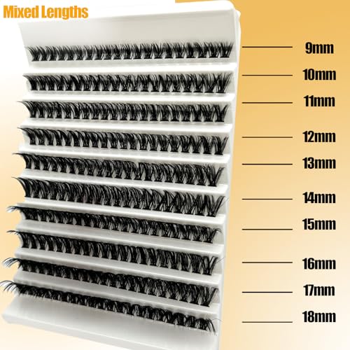 Natural Lash Clusters C Curl Short Classic Individual Lashes Cluster Wispy Wide Stem DIY Eyelash Extension Clusters (8-16mm) A73934