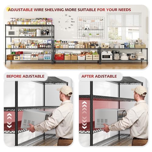 75.6" H Metal Wire Shelving Unit with Wheels D8205