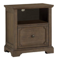 Wood Lateral File Cabinet with Casters in Dark Oak N7387
