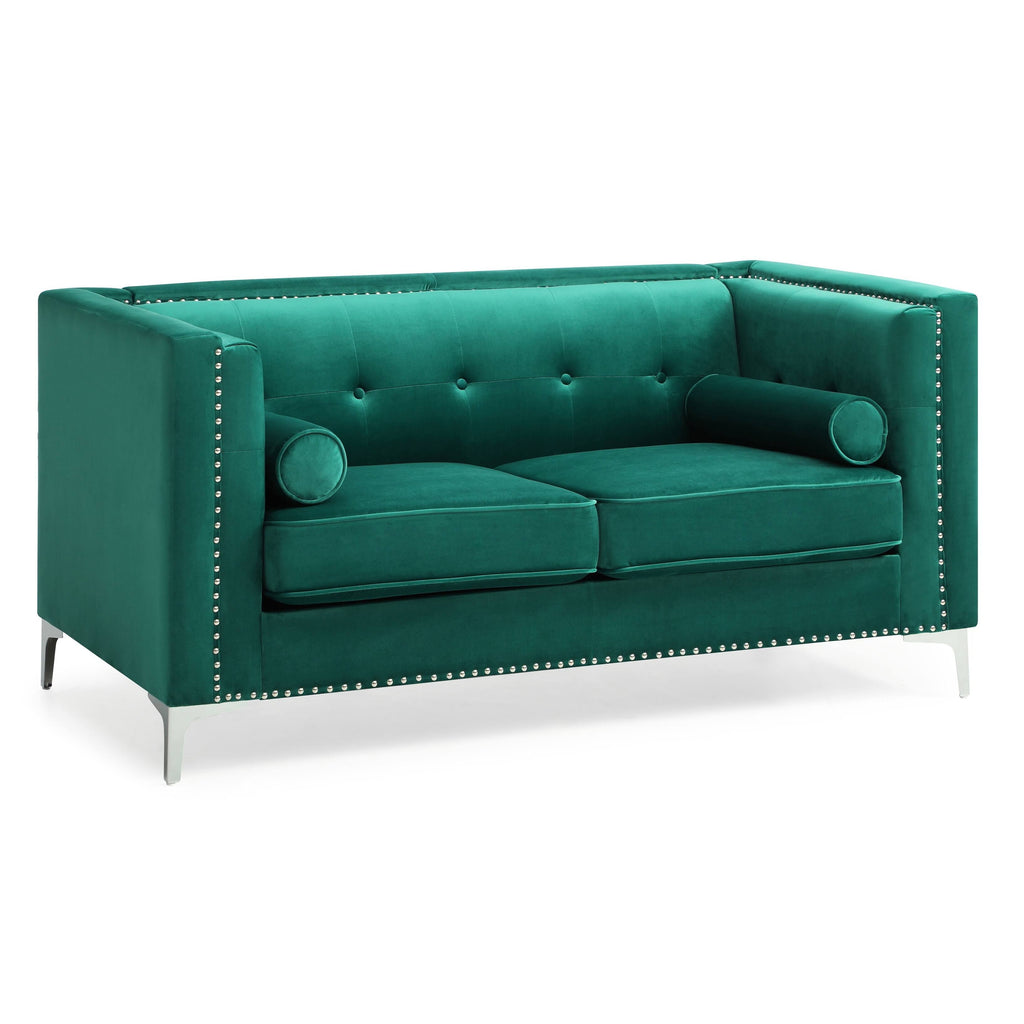 Velvet Tufted Loveseat V2991