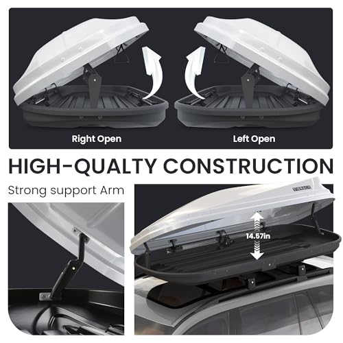 Heavy Duty Hard Shell Waterproof Rooftop Cargo Box, 62 x 31 x 15 Inches, 16 Cubic Feet N179240