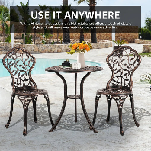 3-Piece Cast Aluminum Outdoor Bistro Set I1316