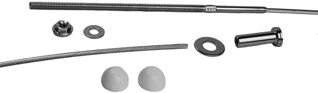 Stainless Steel Cable Railing Installation Kit for Deck Railing for 4x4 and 6x6 Posts, 1/8 Inch Cable, 25 Feet with Long Terminals and Stainless Chamfer Caps Q784