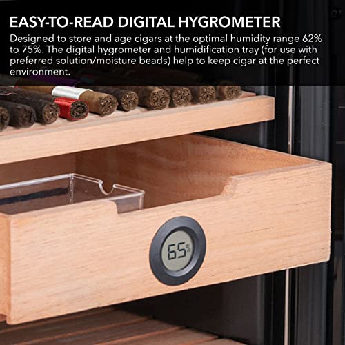 1.2 cu. ft. Stainless Steel Digital Cigar Humidor with Spanish Cedar Shelves J637439
