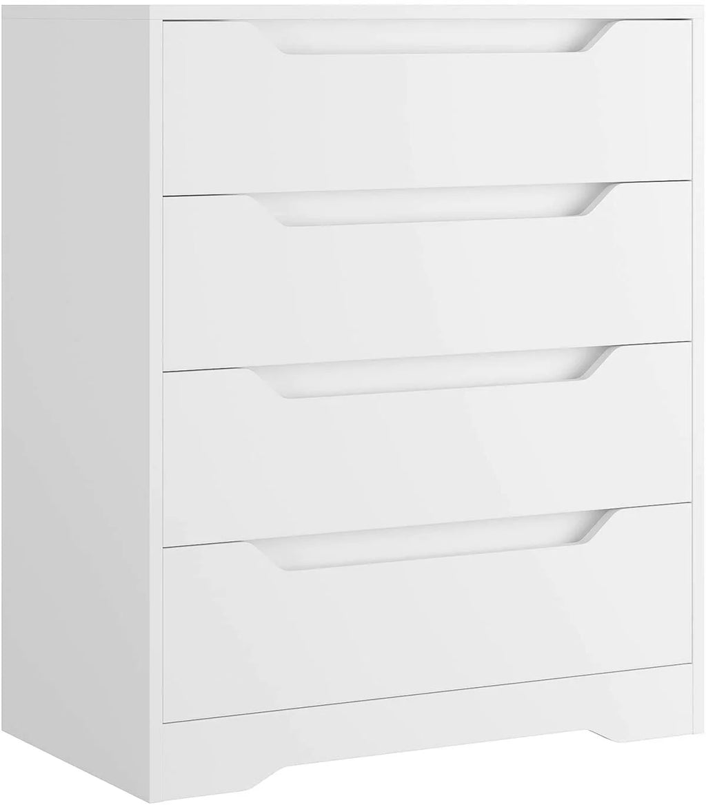 White 4 Drawer Wood Dresser B88204