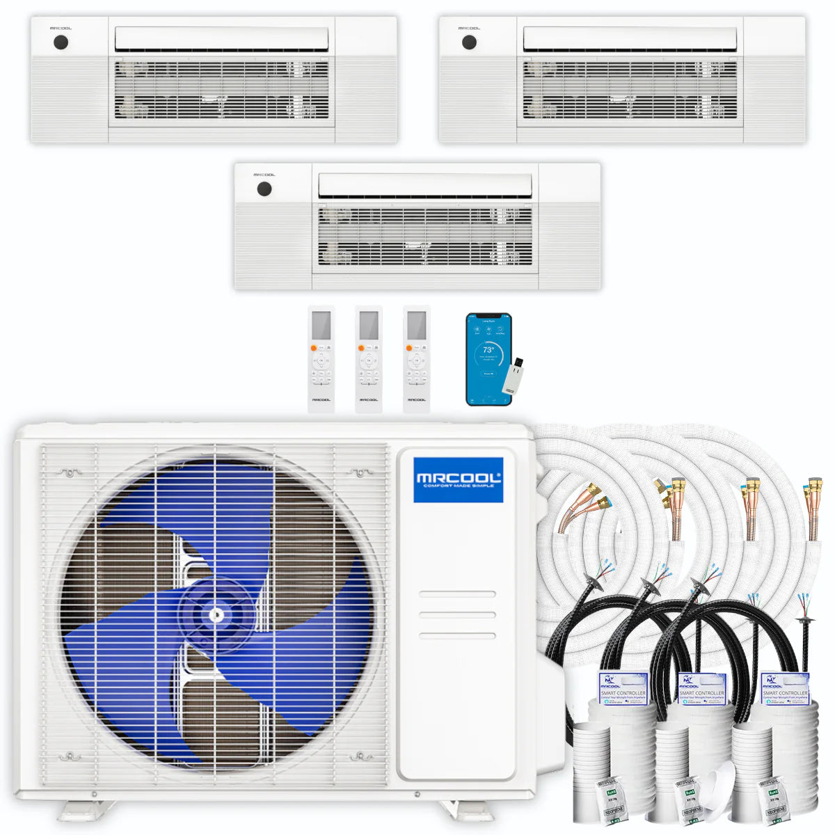 36,000 BTU 3 Zone Ceiling Cassette Ductless Air Conditioner and Heat Pump O322935