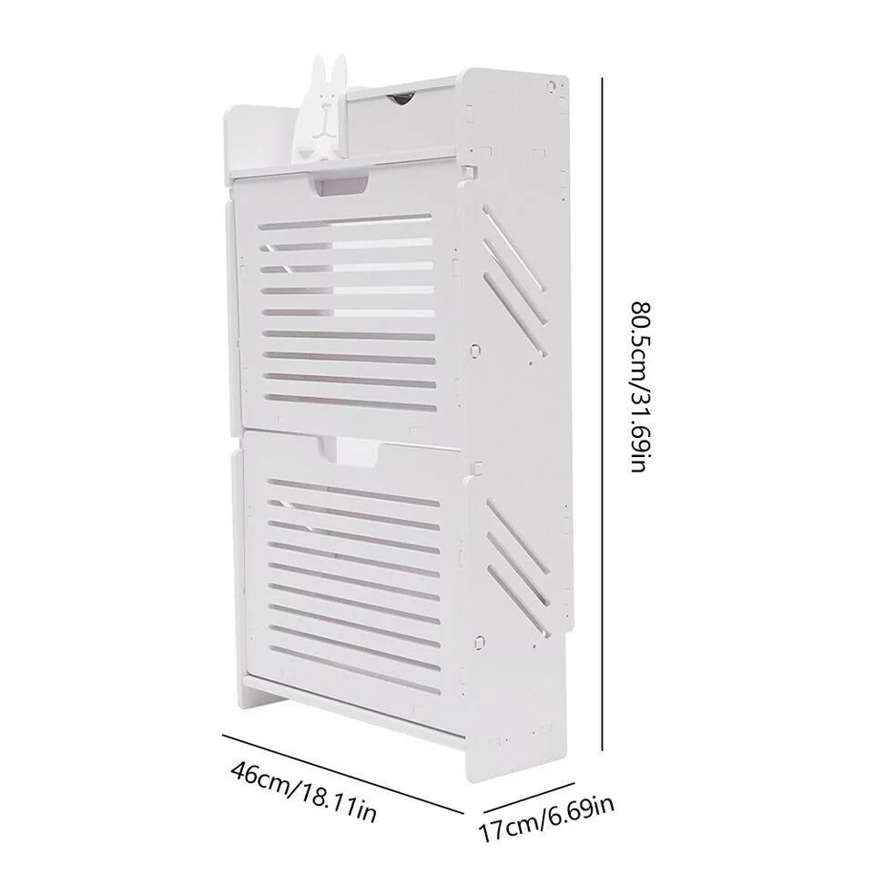 White Slim PVC Shoe Rack Organizer F53706