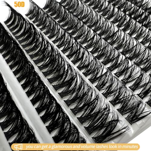 Natural Lash Clusters C Curl Short Classic Individual Lashes Cluster Wispy Wide Stem DIY Eyelash Extension Clusters (8-16mm) A73934