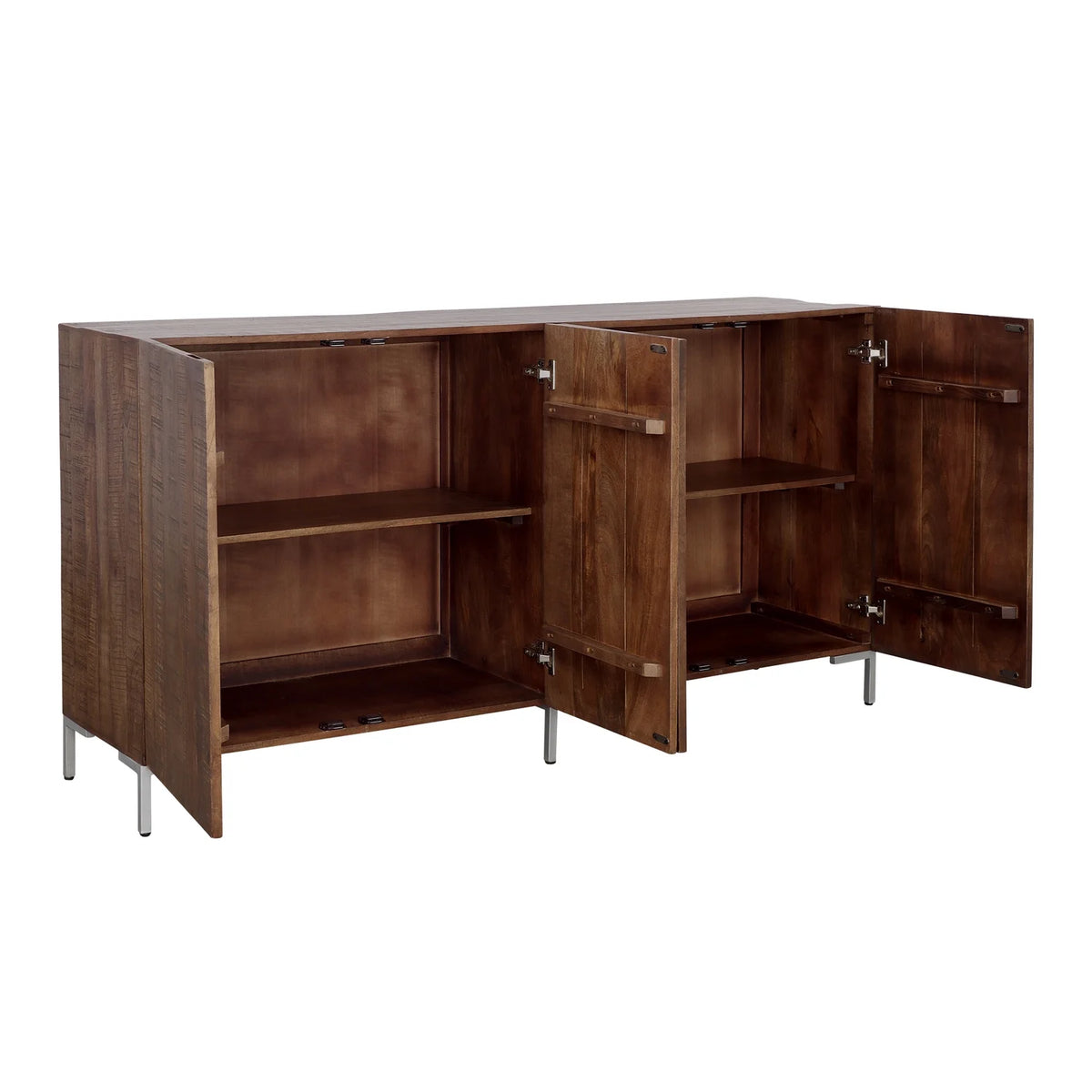 Industrial Style Solid Wood Four Door Credenza A59202