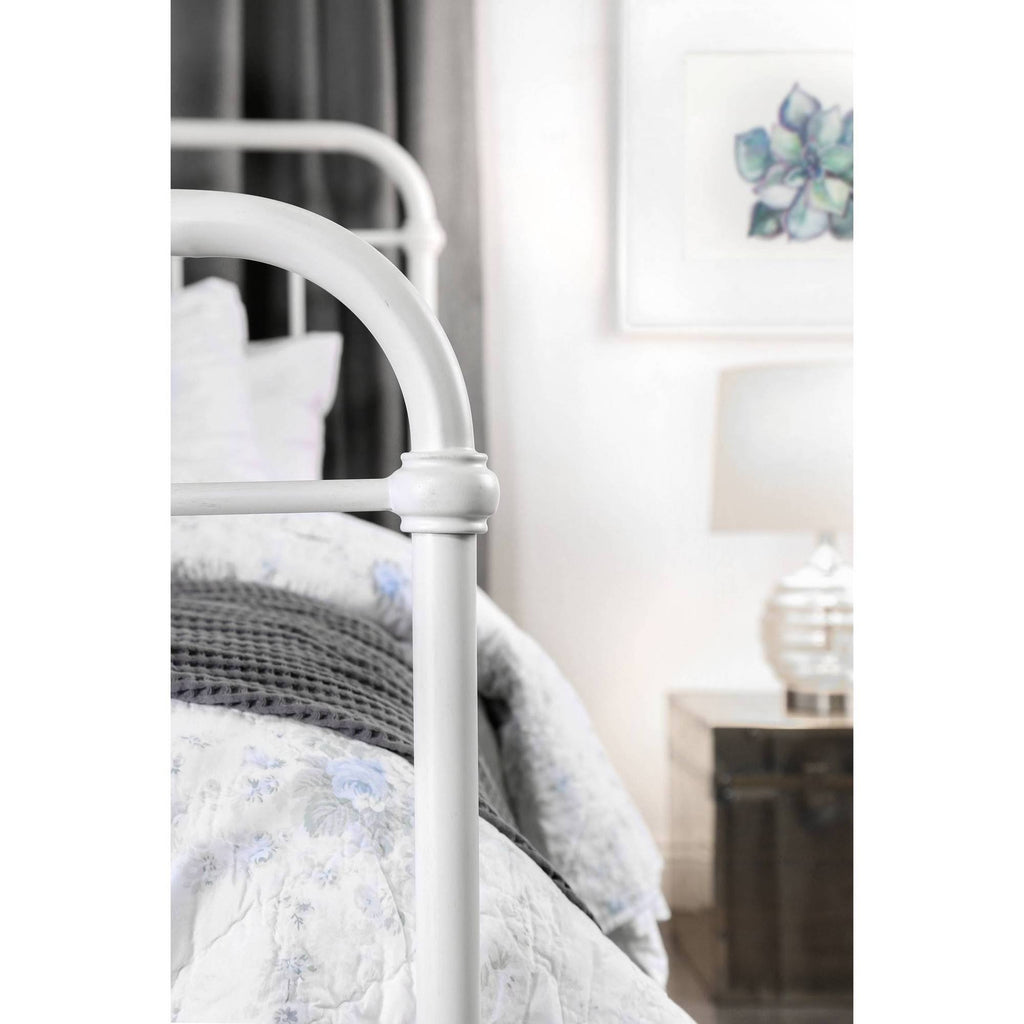Twin Metal Bed Vintage White P287