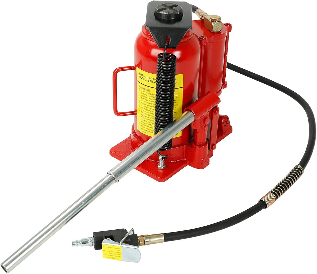 Red 44,000 LBS Capacity Pneumatic Air Hydraulic Bottle Jack Q91671