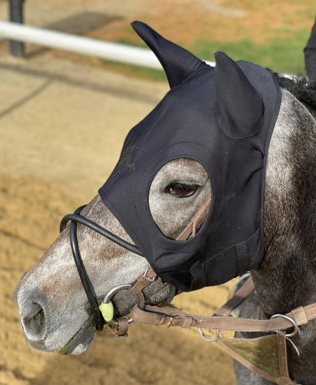 Black Velcro Mask with Ears Medium S5490