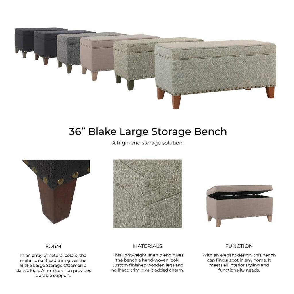 Large Storage Bench with Nailhead Trim E3638