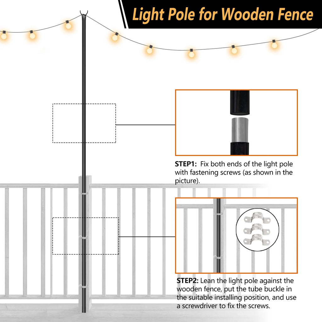 2PACK 9ft Steel Powder Coated Shade Sail Support Pole P464