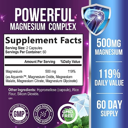 Magnesium Complex Supplement 500mg 120 Capsules O91809