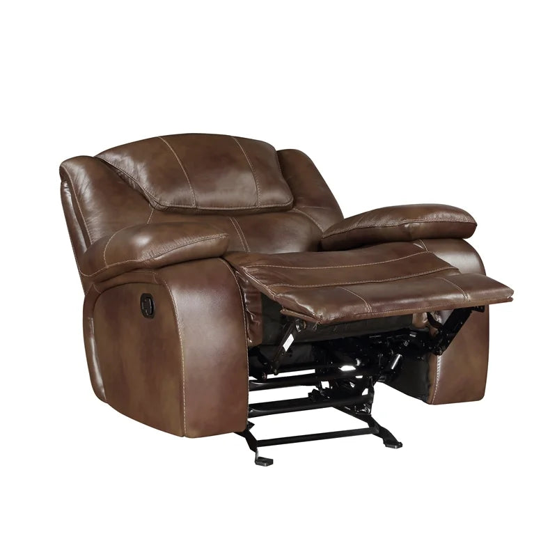 Brown Leather Match Glider Reclining Chair B541