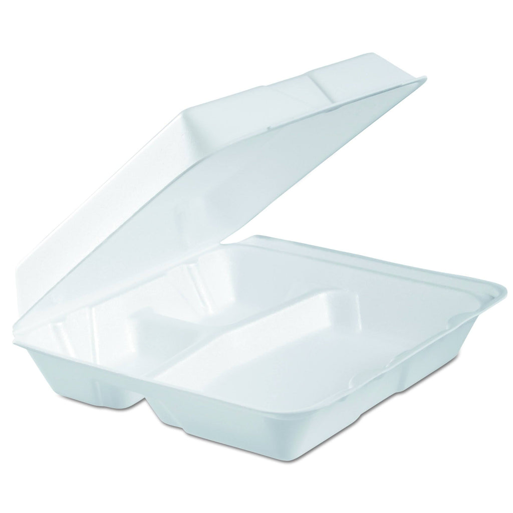 White Foam Hinged Lid Container J946216