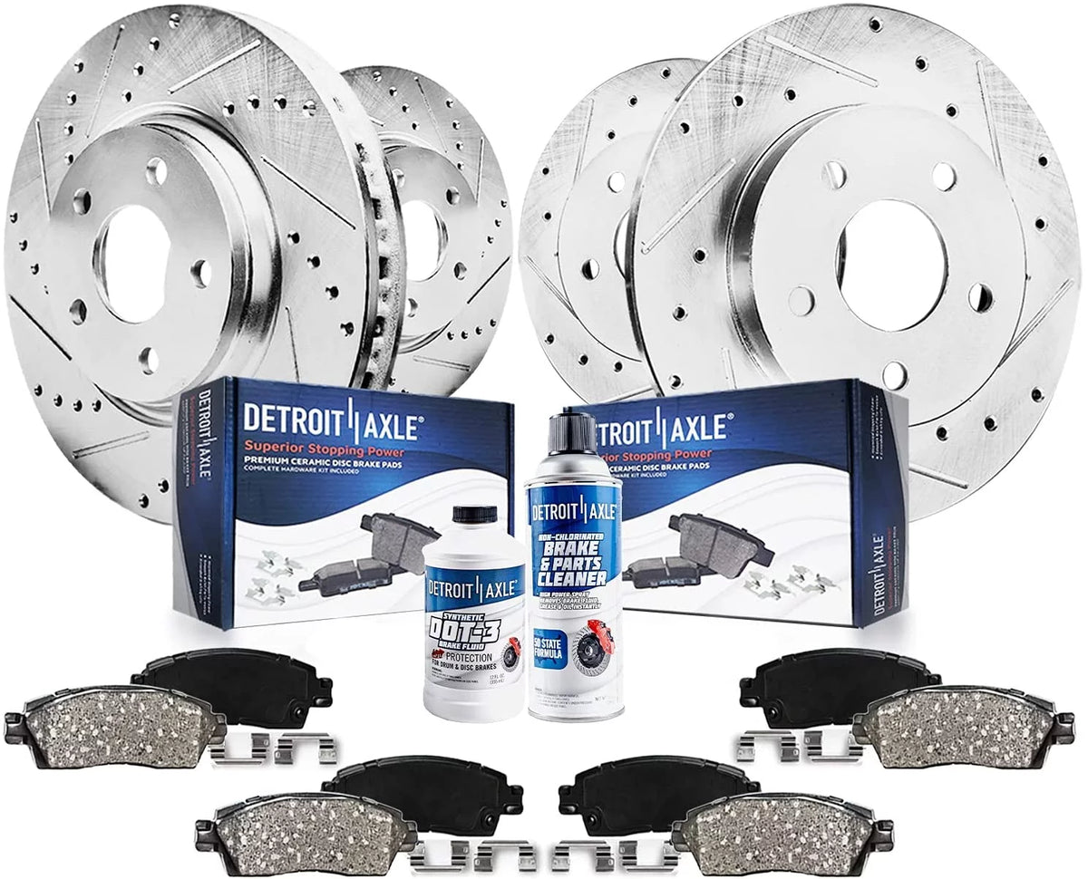 Drilled and Slotted Brake Kit Ceramic Brake Pads G734