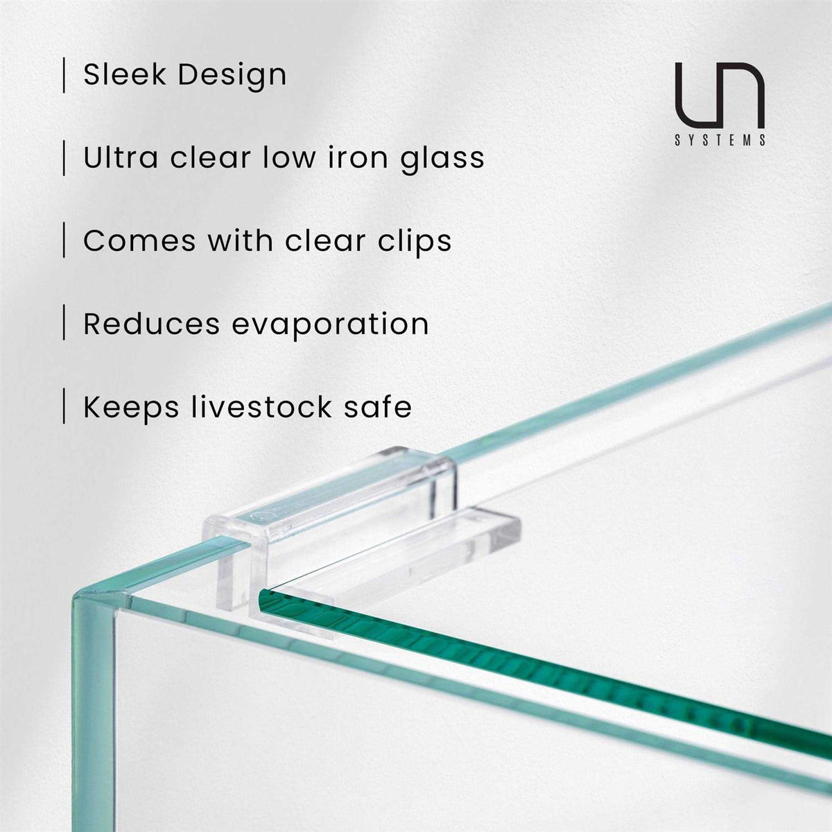 Rimless Tank Glass Lid with Clips V226291