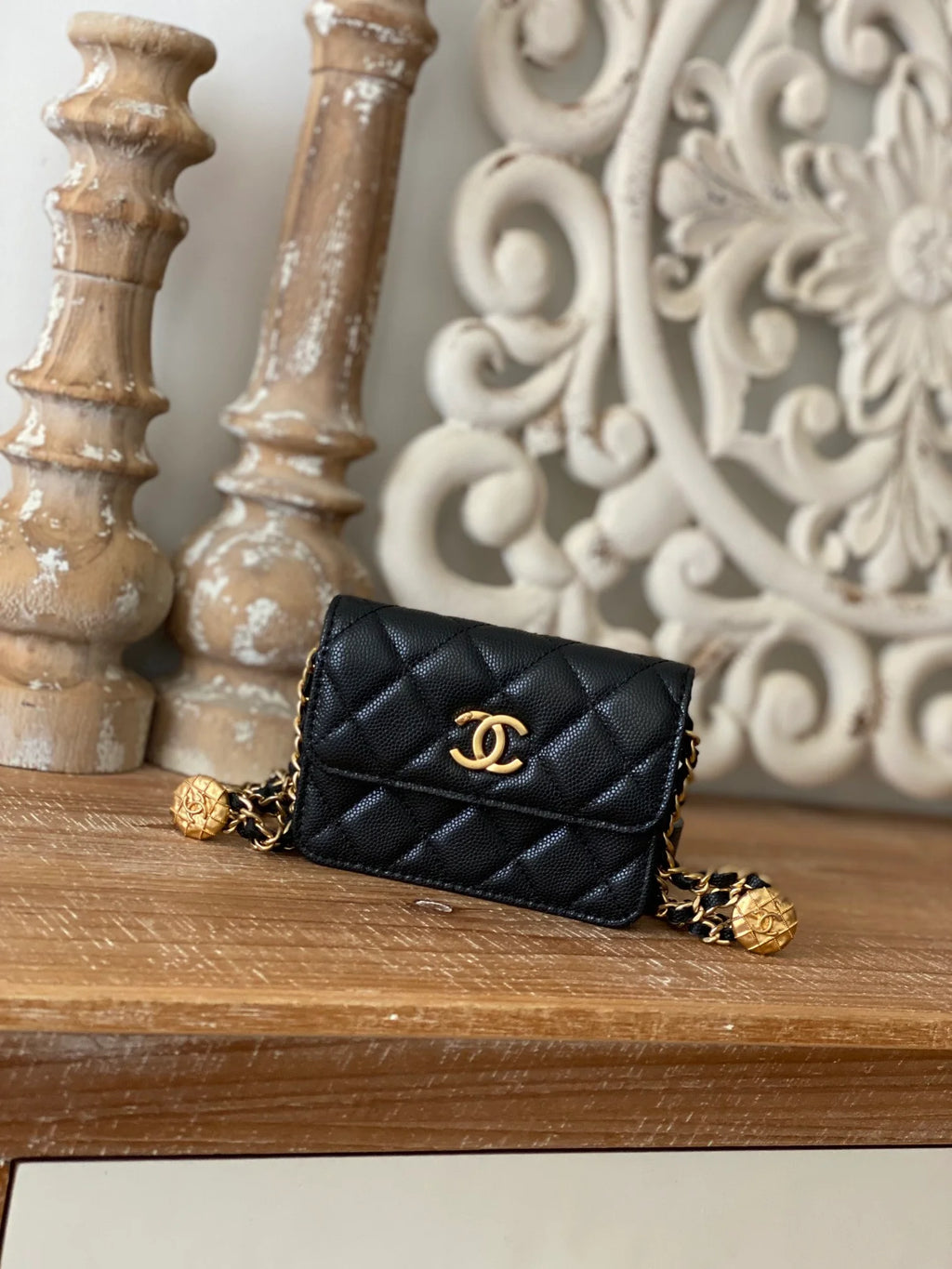 Black Clutch With Chain P9460