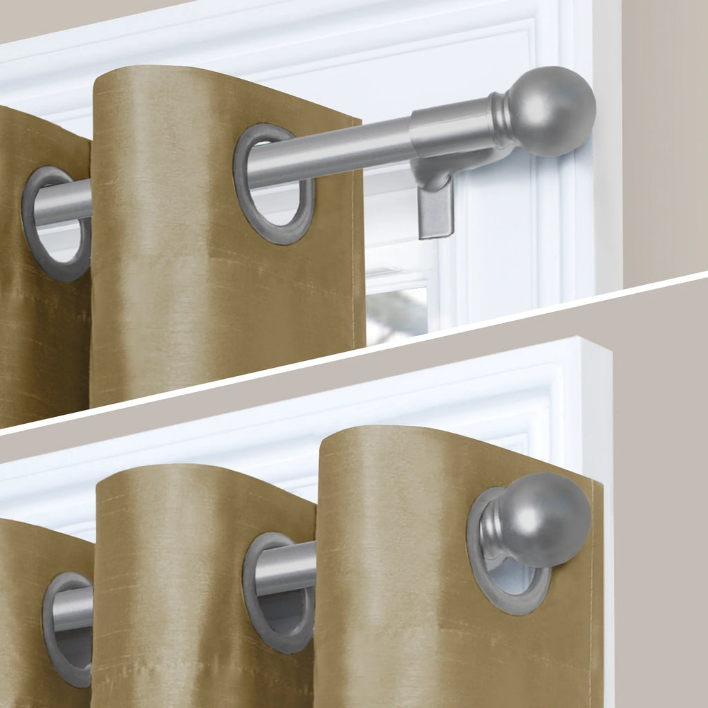 Adjustable Tension Single Curtain Rod, 48" - 84", Brushed Nickel C607100