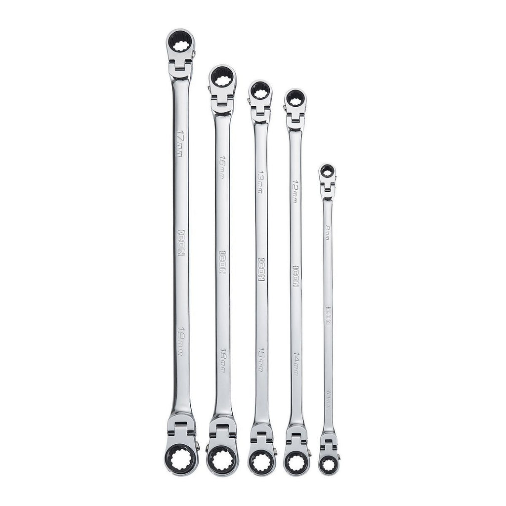 Extra Long Double Box Flex Ratcheting Wrench Set, 5-Piece S260250