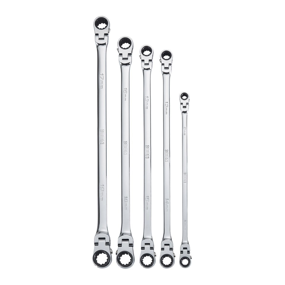 Extra Long Double Box Flex Ratcheting Wrench Set, 5-Piece S260250