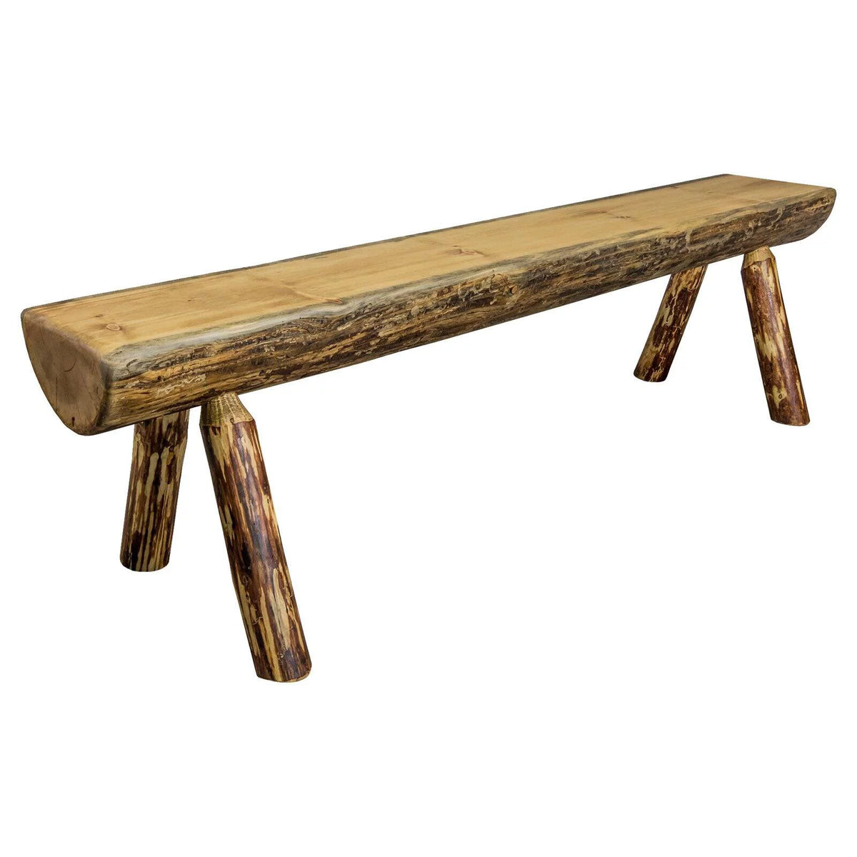 Indoor Outdoor Half Log Bench I89275