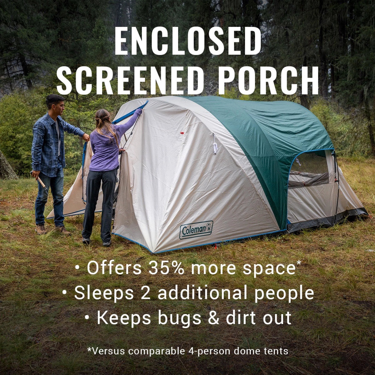 4-Person Cabin Tent with Screen Porch B4088